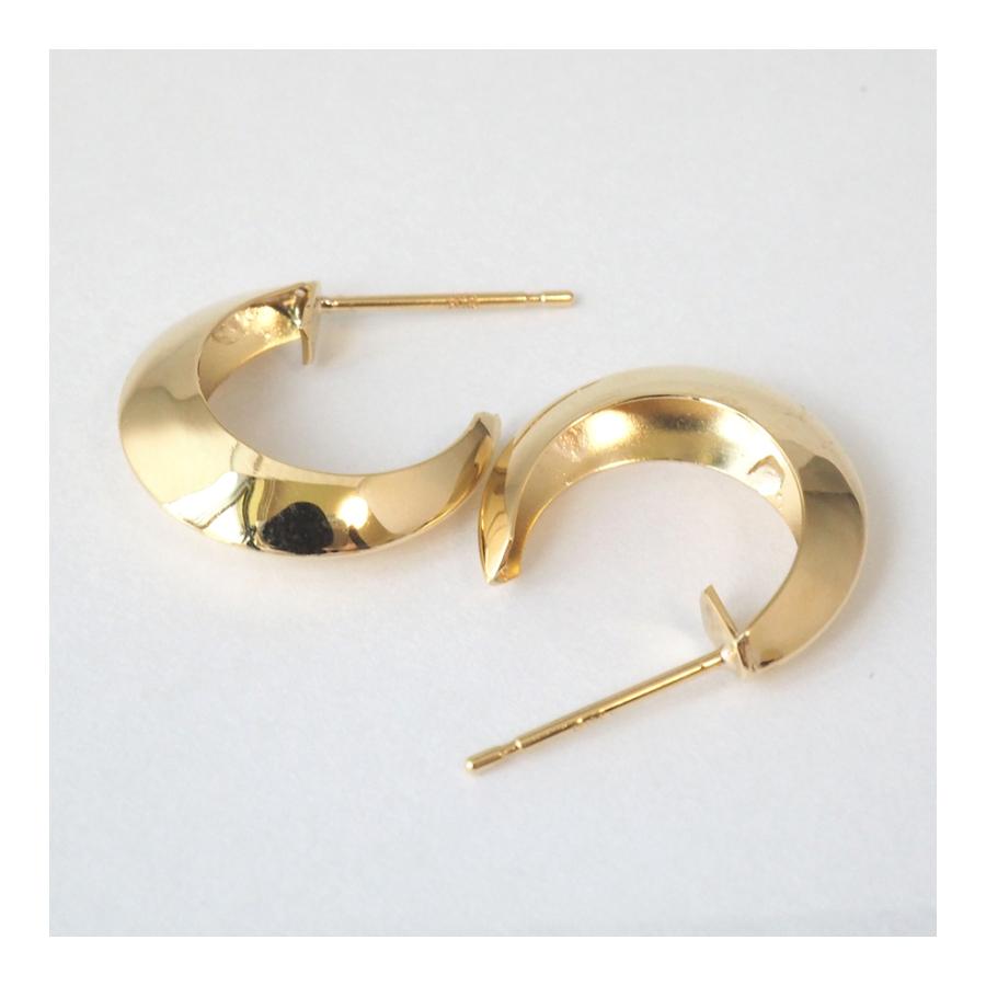 18金 ピアス k18 18金ピアス 18k シンプル ゴールド ムーン 三日月 地