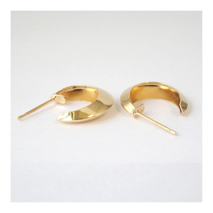 18金 ピアス k18 18金ピアス 18k シンプル ゴールド ムーン 三日月 地