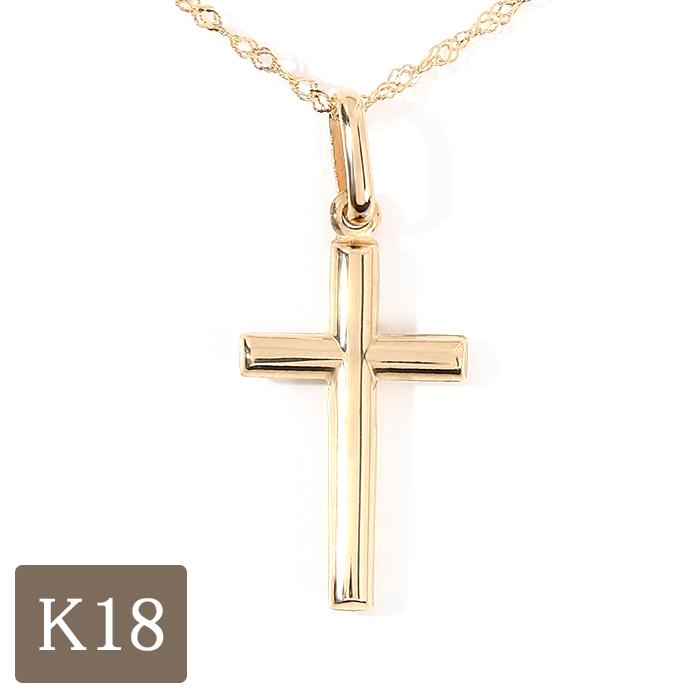 クロス ネックレス k18 18金 18k ゴールド ペンダント シンプル 十字架 お守り 18金スクリューチェーン40cm レディース  :D0475N:ジュエリー D-PLANET - 通販 - Yahoo!ショッピング