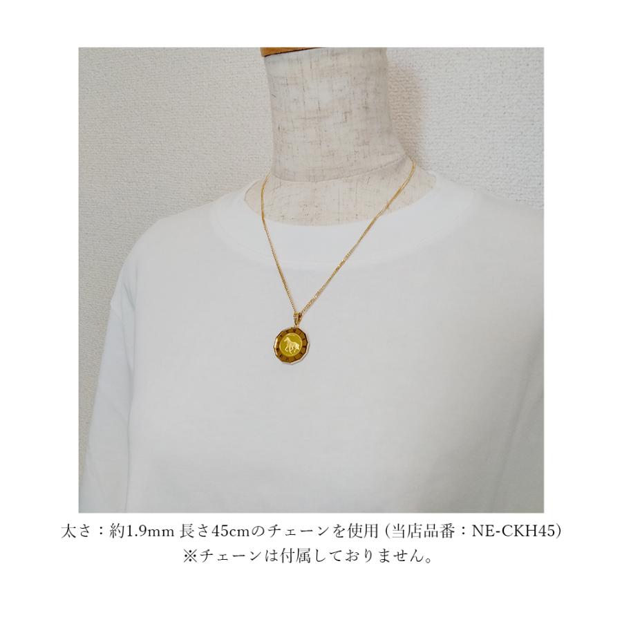 18金　24金　 18金 24金 エンジェル 1/25oz コイン ペンダント ローマ数字枠 / K18