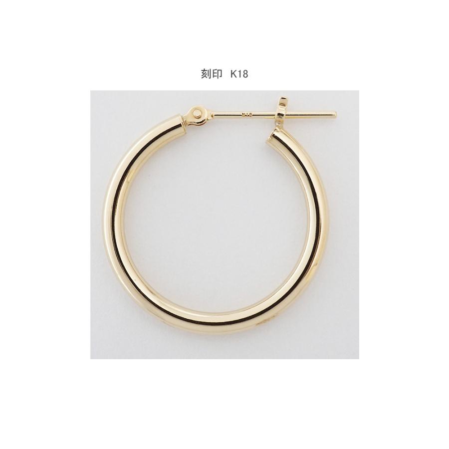18金　2x20 フープピアス K18 K18 2x20 フープピアス 18金