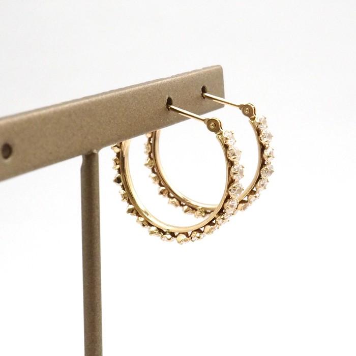 k10 フープ ピアス 10金 10k エタニティ キュービック 直径20mm