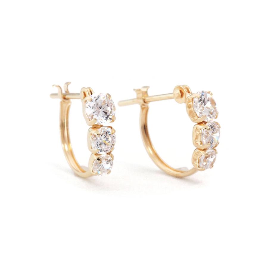 ピアス 18k フープピアス 18金 k18 シンプル キュービック