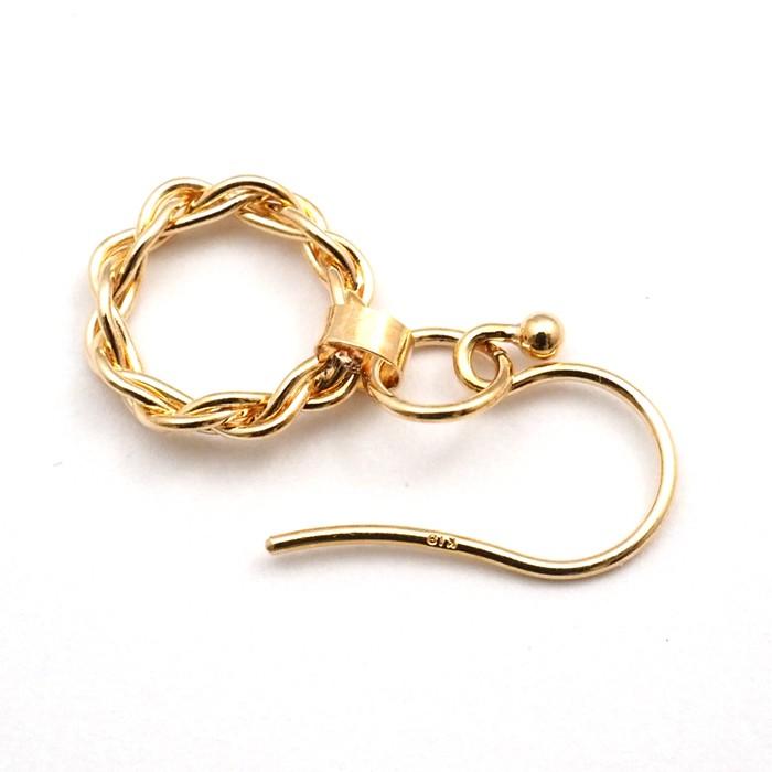 ピアス 18k 揺れる18金 サークル 輪っか k18 地金 18金ピアス