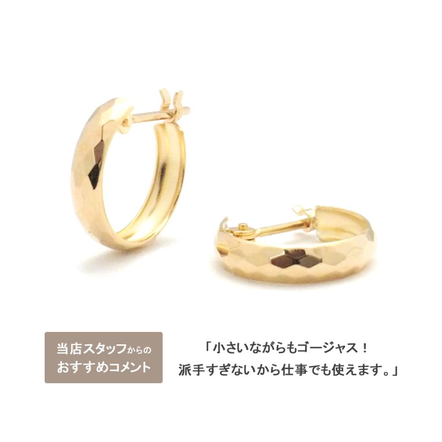 フープピアス 18k 18金 ピアス k18 フープ クロッシング 地金 シンプル