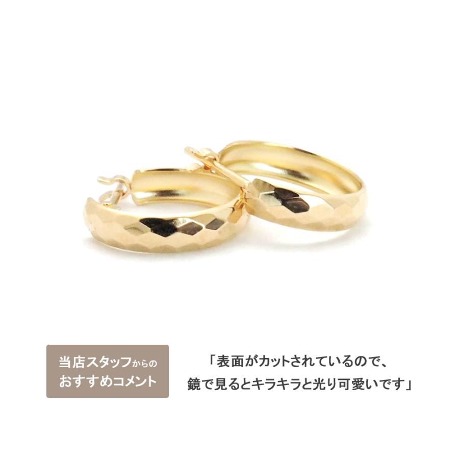 フープピアス 18k 18金 ピアス k18 フープ クロッシング 地金 シンプル