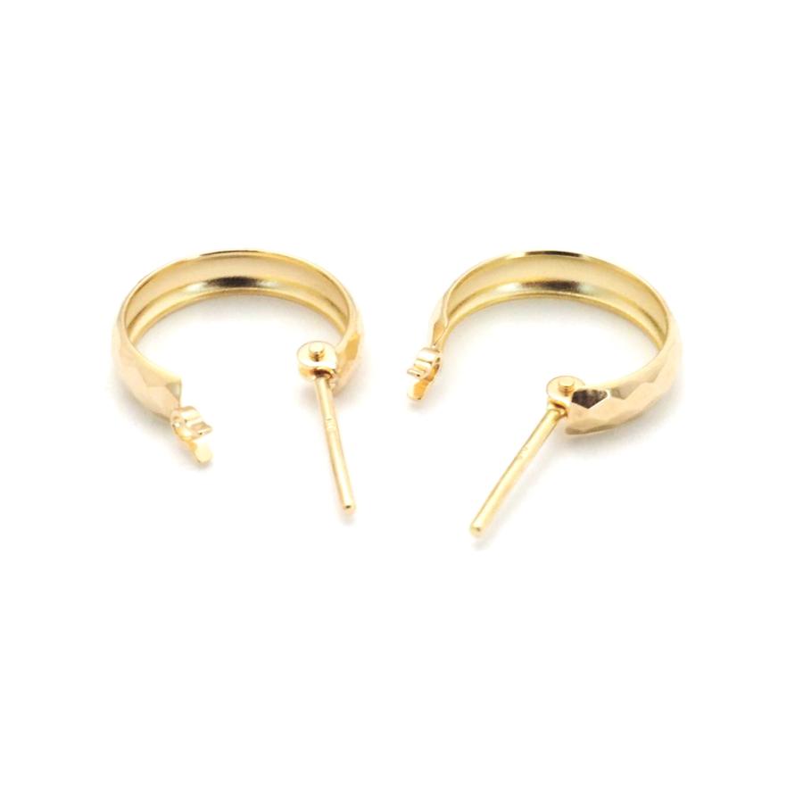 フープピアス 18k 18金 ピアス k18 フープ クロッシング 地金 シンプル