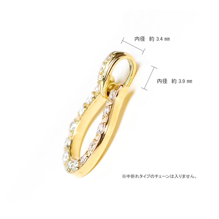 ペンダントトップ 馬蹄 18k 18金 ホースシュー ネックレス ペンダント トップ ダイヤモンド 0.30ct メンズ レディース ダイヤモンド入り｜d-planet1｜06