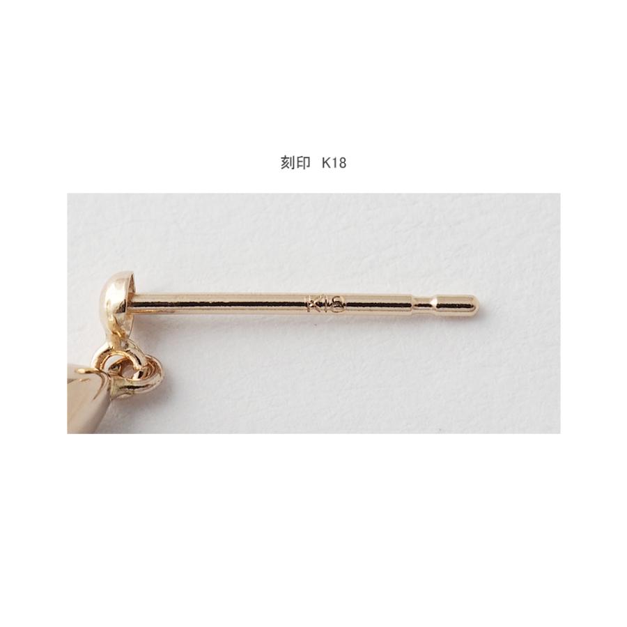 新品 K18 ピンクゴールド 雫 18金ピアス 刻印あり上質 日本製 ペア 18金 ピアス ドロップ 18k PG ピンクゴールド k18 雫 しずく