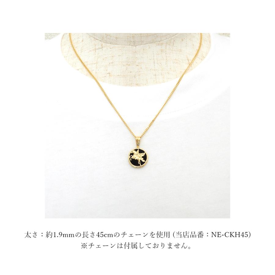 18金 ペンダント トップ オニキス k18 18k ペガサス 金 メンズ