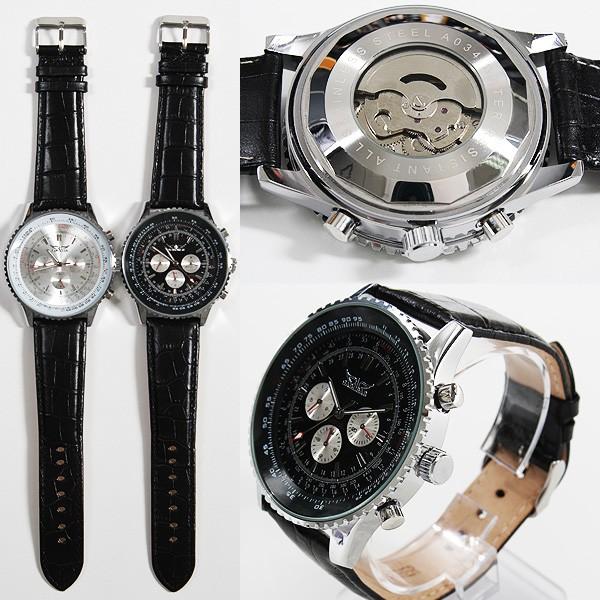 腕時計 メンズ ビッグ フェイス クロノグラフ 腕時計 全針稼動 