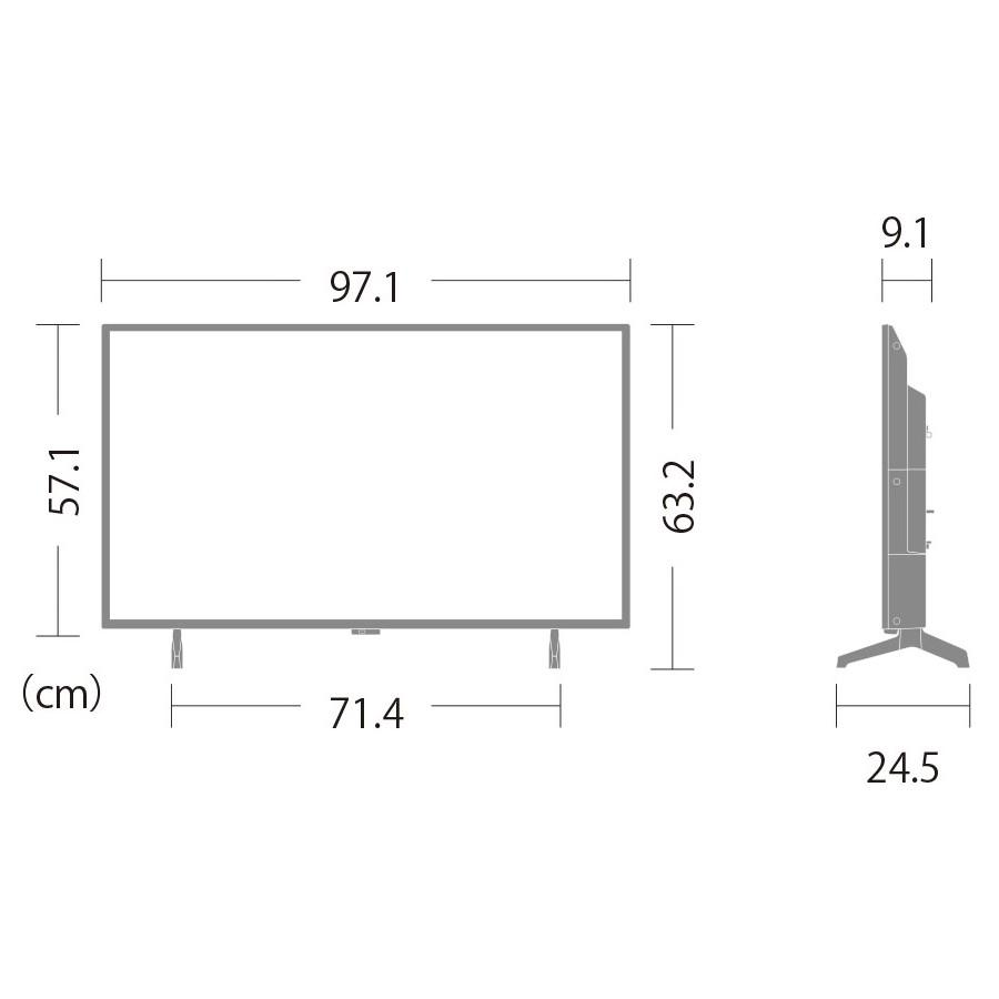 2T-C43GE2 SHARP シャープ AQUOS GE2ライン 液晶テレビ 43V型 時間指定不可の画像