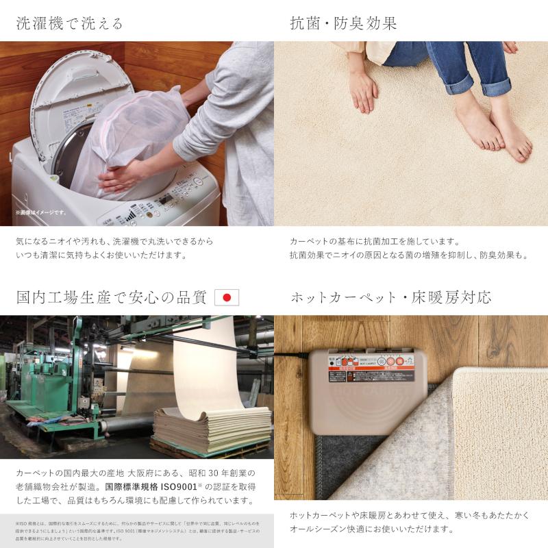 メーカー直送 350125201 萩原 オーガニックコットンラグ 約185×185cm サマルカンダリアコットン100% オールシーズン ウォッシャブル_3