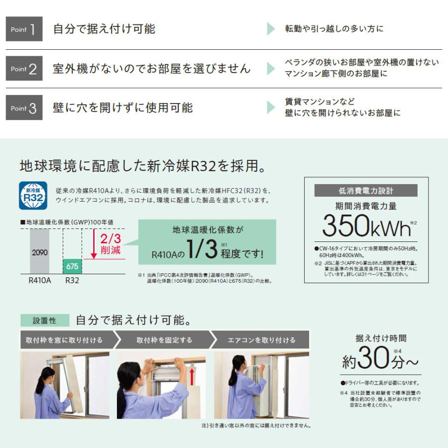 CORONA（コロナ） CW-1826R-W CORONA ウインドエアコン 冷房専用