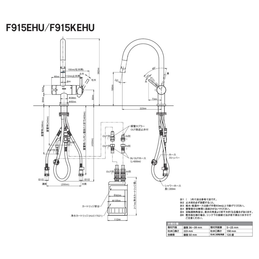 クリンスイ F915EHU 三菱ケミカル・クリンスイ ビルトイン浄水器