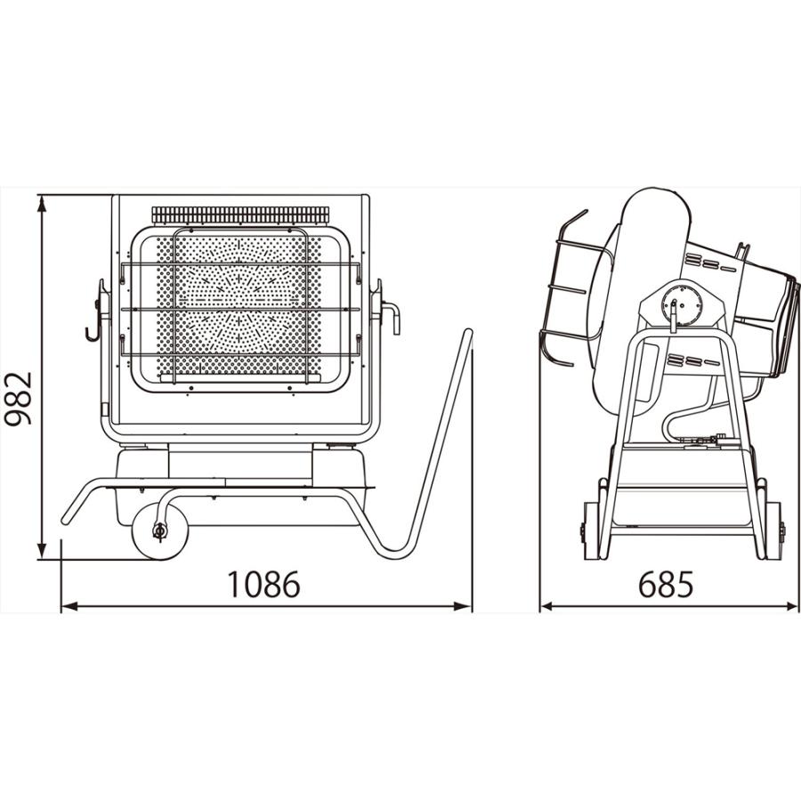 メーカー直送 代引不可 日時指定不可 オリオン機械 ジェットヒーター BRITE エコサイレンス HRR480B 可搬式ヒーターの画像