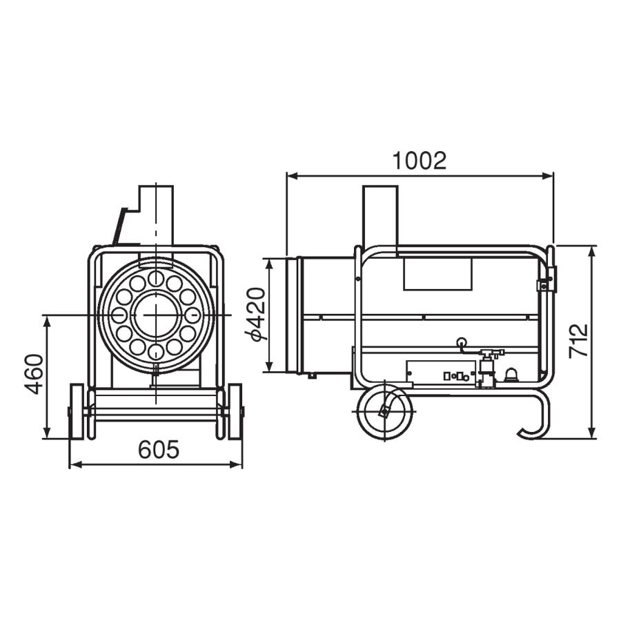 メーカー直送 代引不可 日時指定不可 オリオン機械 ジェットファーネス JETFURNACE HS290A-L-60 可搬式ヒーター 60Hz 西日本専用_1
