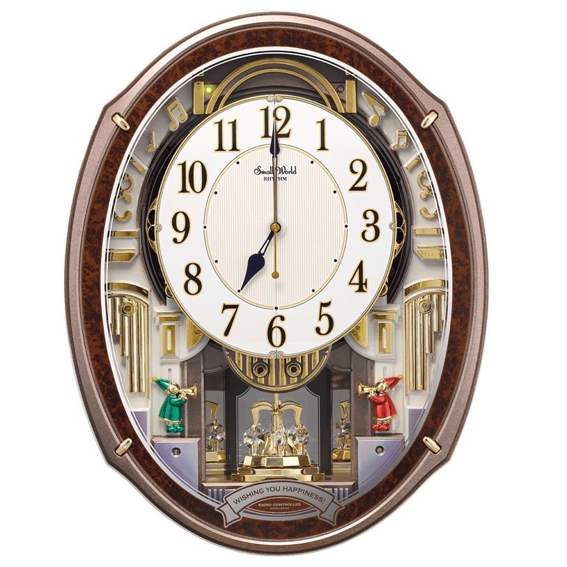 RHYTHM 電波からくり時計 リズム時計 スモールワールドアルディ