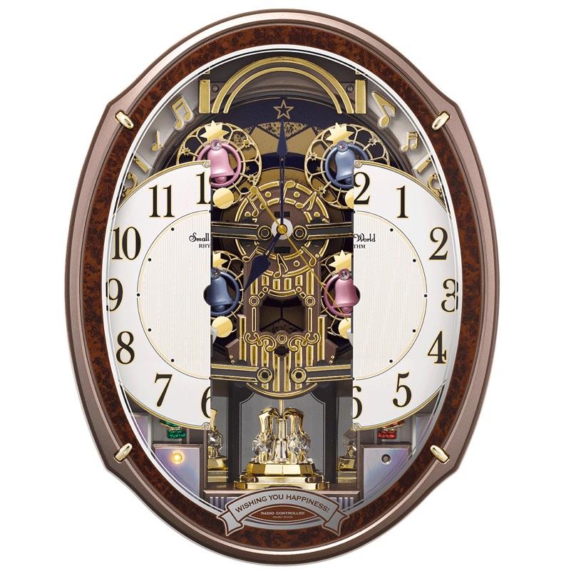 RHYTHM 電波からくり時計 リズム時計 スモールワールドアルディ