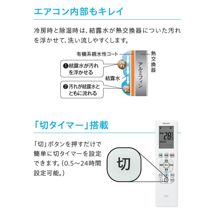 SHARP（シャープ） ルームエアコン 2.2kW 主に6畳用 プラズマ