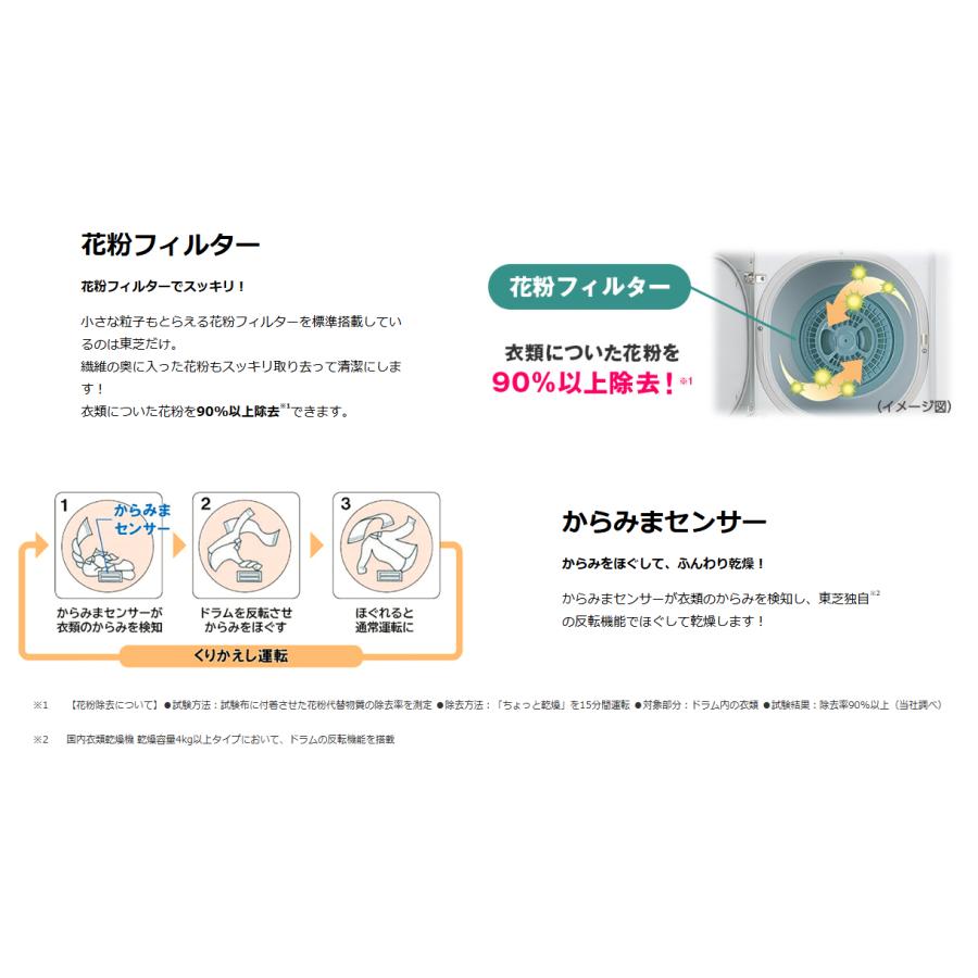 衣類乾燥機 乾燥容量 4.5kg 東芝 ピュアホワイト ED-45A4-W TOSHIBA 時間指定不可の画像