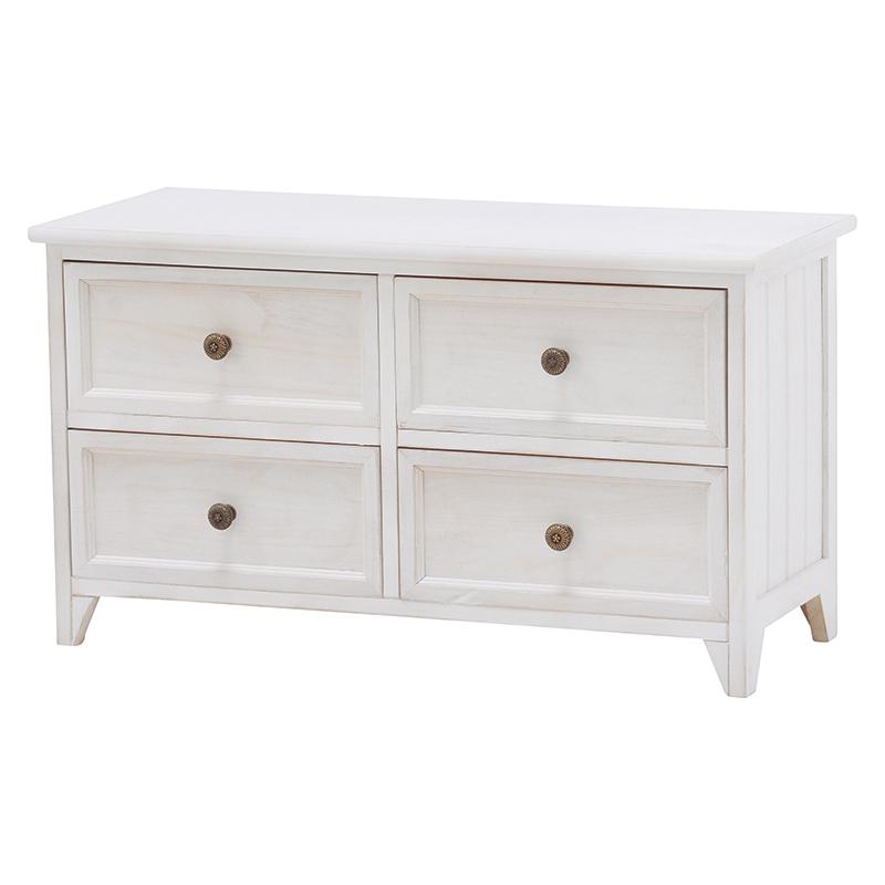 シャビーウッドファニチャー ローチェスト アンティークホワイト