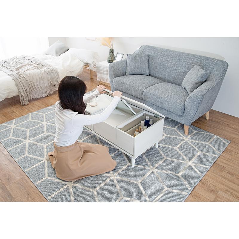 HAGiHARA（萩原） テーブル ドレッサー 幅95cm 組立式 2WAY ホワイト
