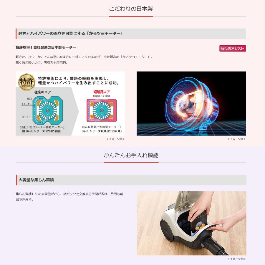 Be-K 掃除機 紙パック式 キャニスター 三菱電機 Be-K(ビケイ