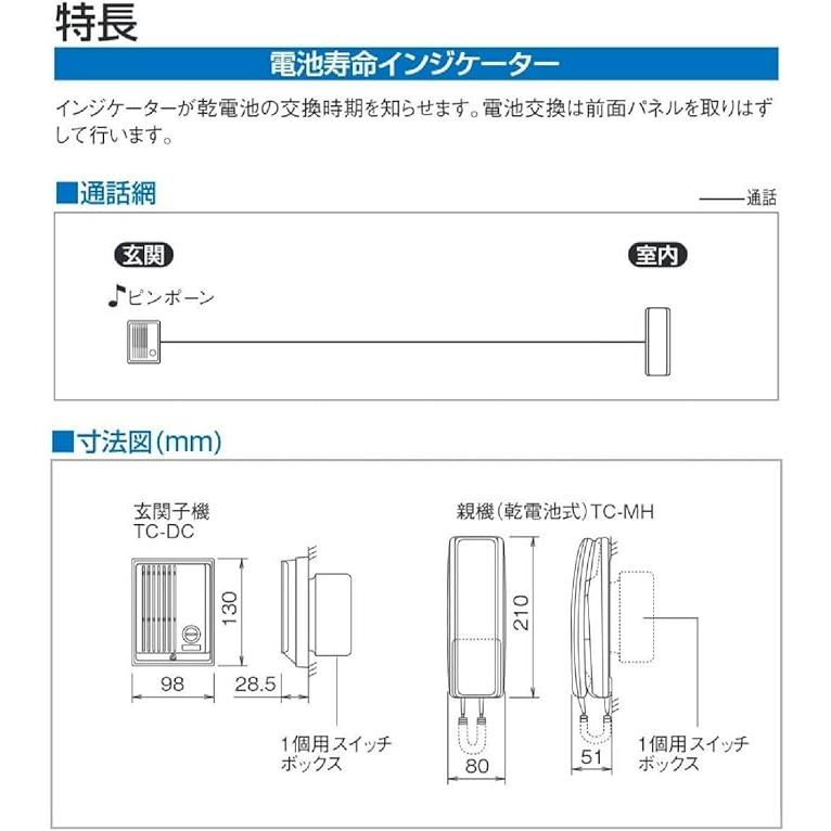 ☆アイホン TCS-1A-T ドアホン インターホン 親機 デミトーク 玄関通話