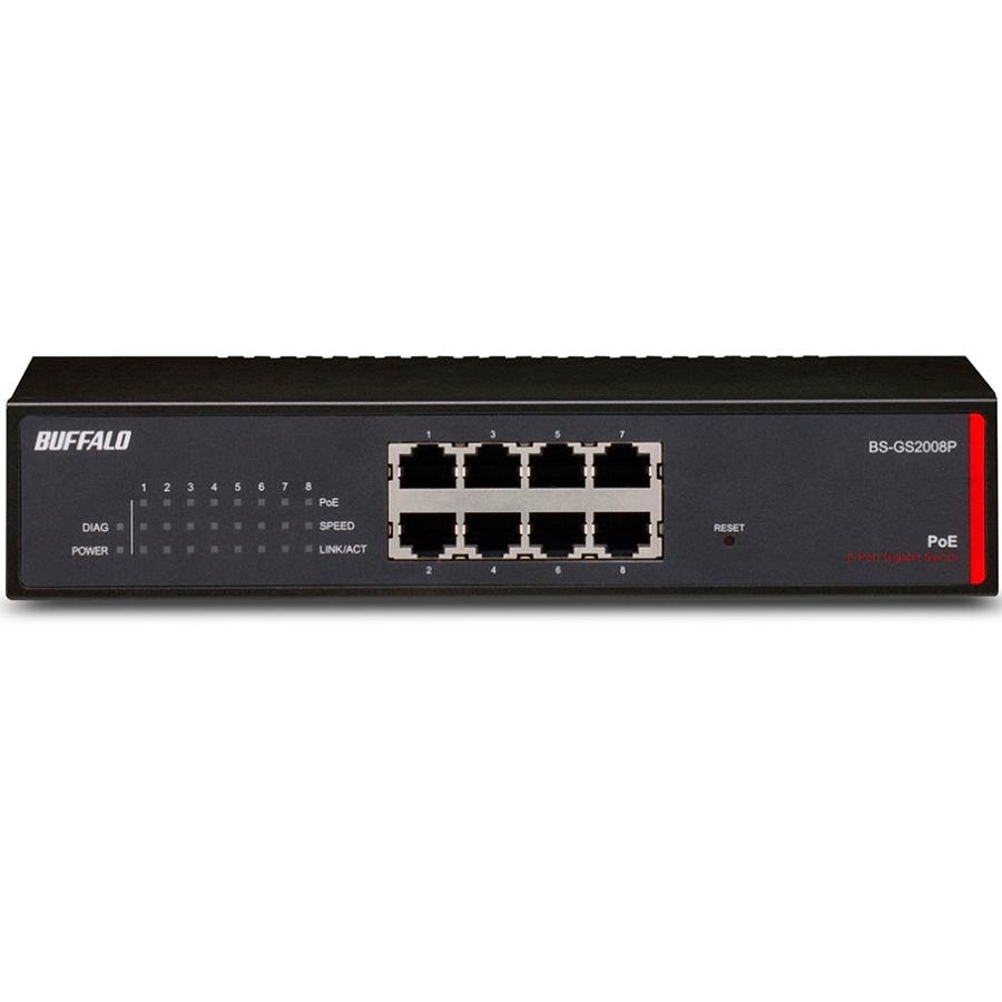BUFFALO BS-MP200 10GBマルチギガスイッチ8ポートバッファロー ☆バッファロー BS-GS2008P ギガスイッチングハブ 8ポート PoE対応