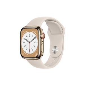 Apple Watch Series 8 GPS+Cellularモデル 41mm MNJC3J/A [ゴールドステンレススチールケース/スターライトスポーツバンド]