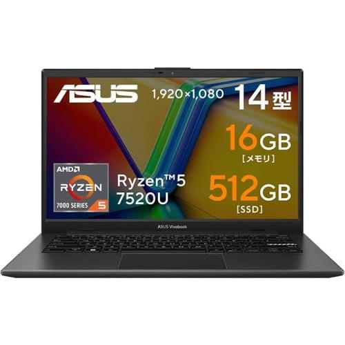 ASUS Vivobook E1404FA-NK255W 本体 美品 ☆ASUS / Vivobook Go 14 E1404FA-NK255W ブラック (14インチ Ryzen 5