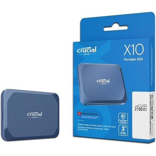 Crucial SSD 新品同様 総使用時間441時間 動作確認済 ☆crucial X10 CT8000X10SSD9-02 [マットブルー]【SSD】【送料無料