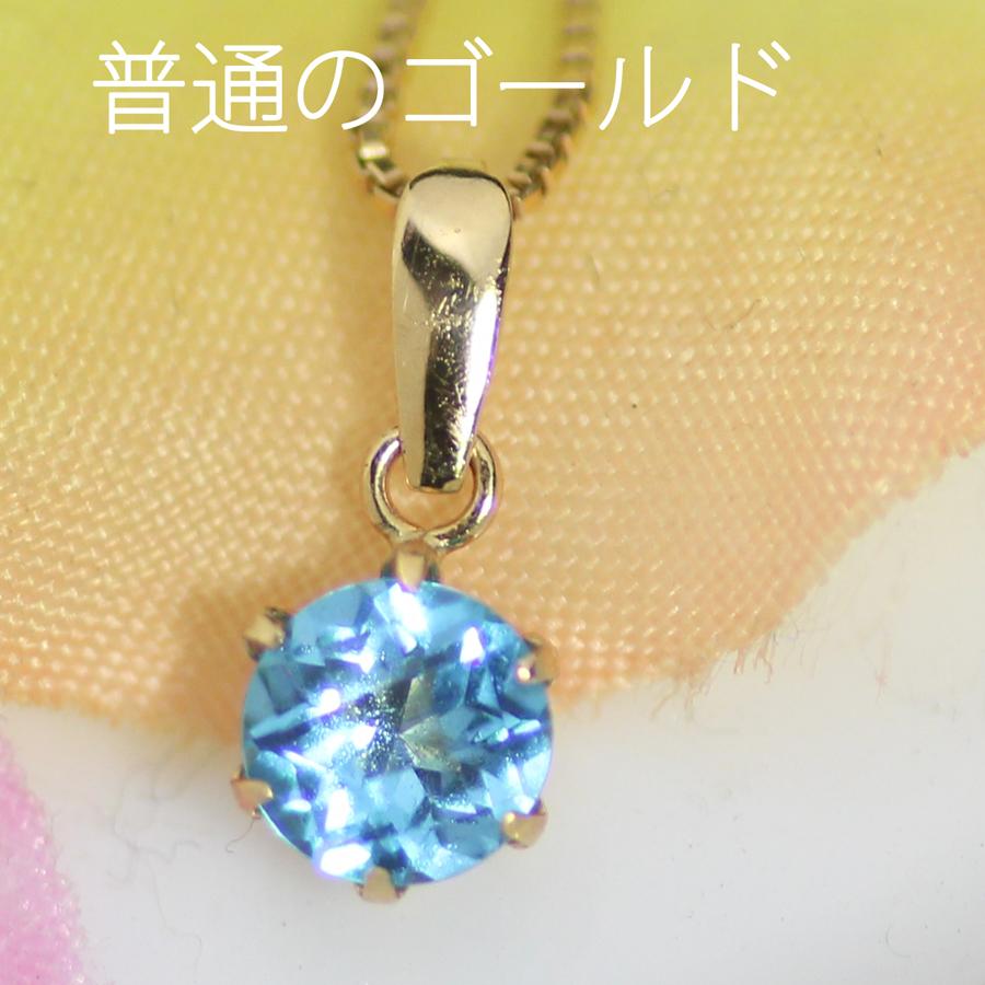 スイスブルートパーズ 5ミリ ラウンド チェスカット ペンダントトップ