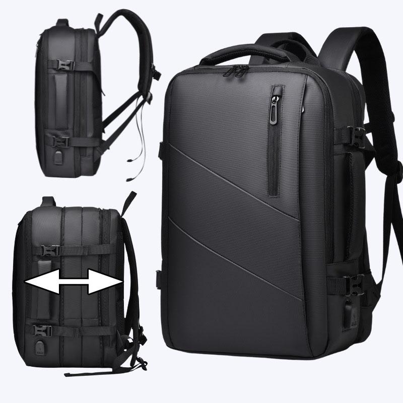 バックパック メンズ 撥水 PC収納 拡張 大容量 ビジネス リュック 通学 通勤 旅行 軽量 おしゃれ 大きめ 多機能 | ブランド登録なし