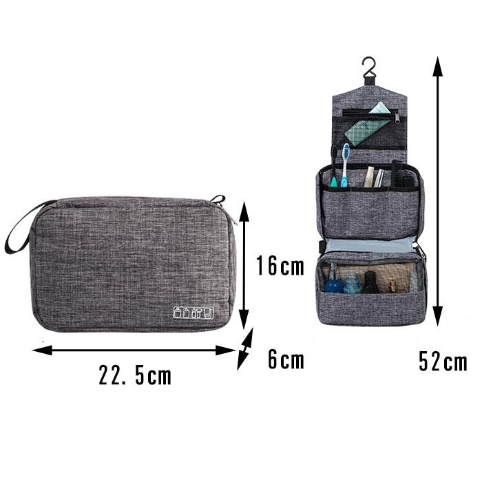 トラベルポーチ 吊り下げ フック付き 旅行 メイク 化粧 壁掛け 収納 便利グッズ エチケット ハンガー トラベル | ブランド登録なし | 16