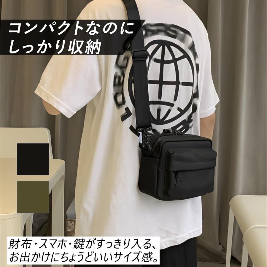 ショルダーバッグ メンズ 斜めがけ 小さい 横型 軽い おしゃれ 撥水 小さめ 旅行 サブ 軽量 丈夫 | ブランド登録なし