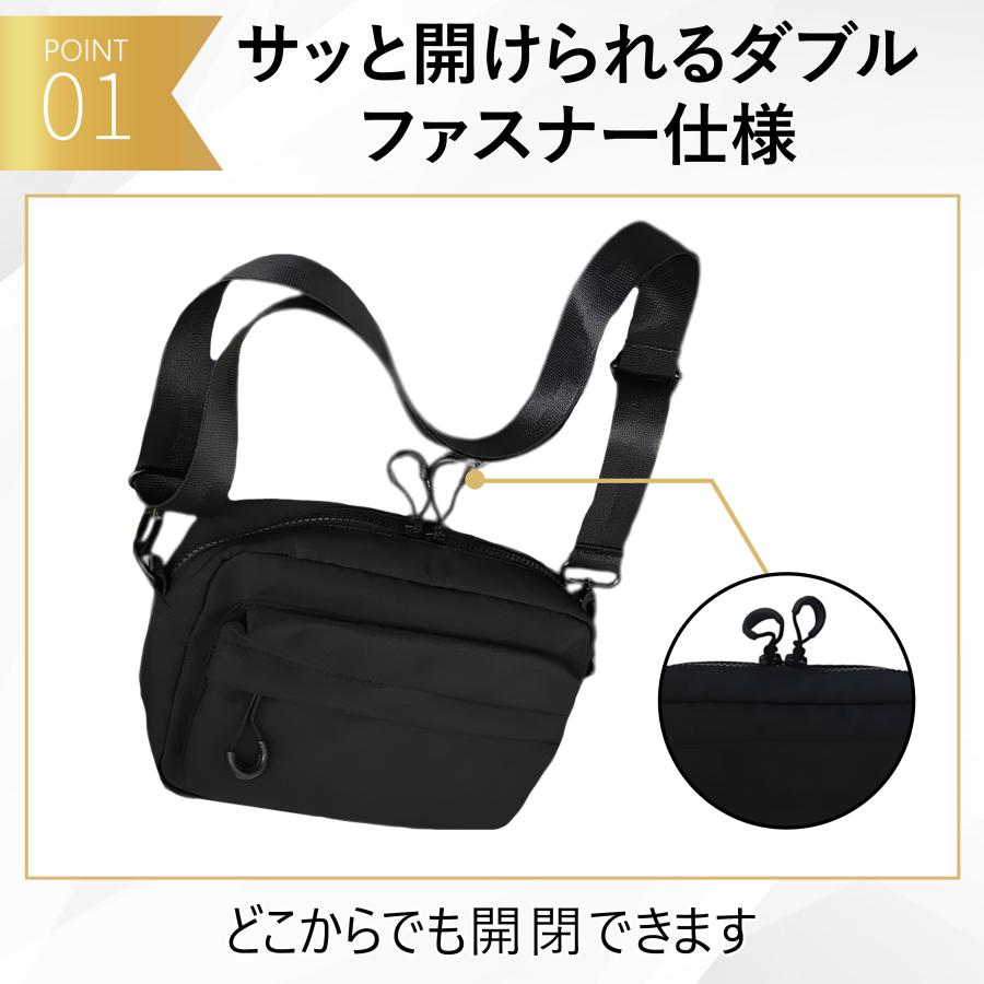 ショルダーバッグ メンズ 斜めがけ 小さい 横型 軽い おしゃれ 撥水 小さめ 旅行 サブ 軽量 丈夫 | ブランド登録なし | 04