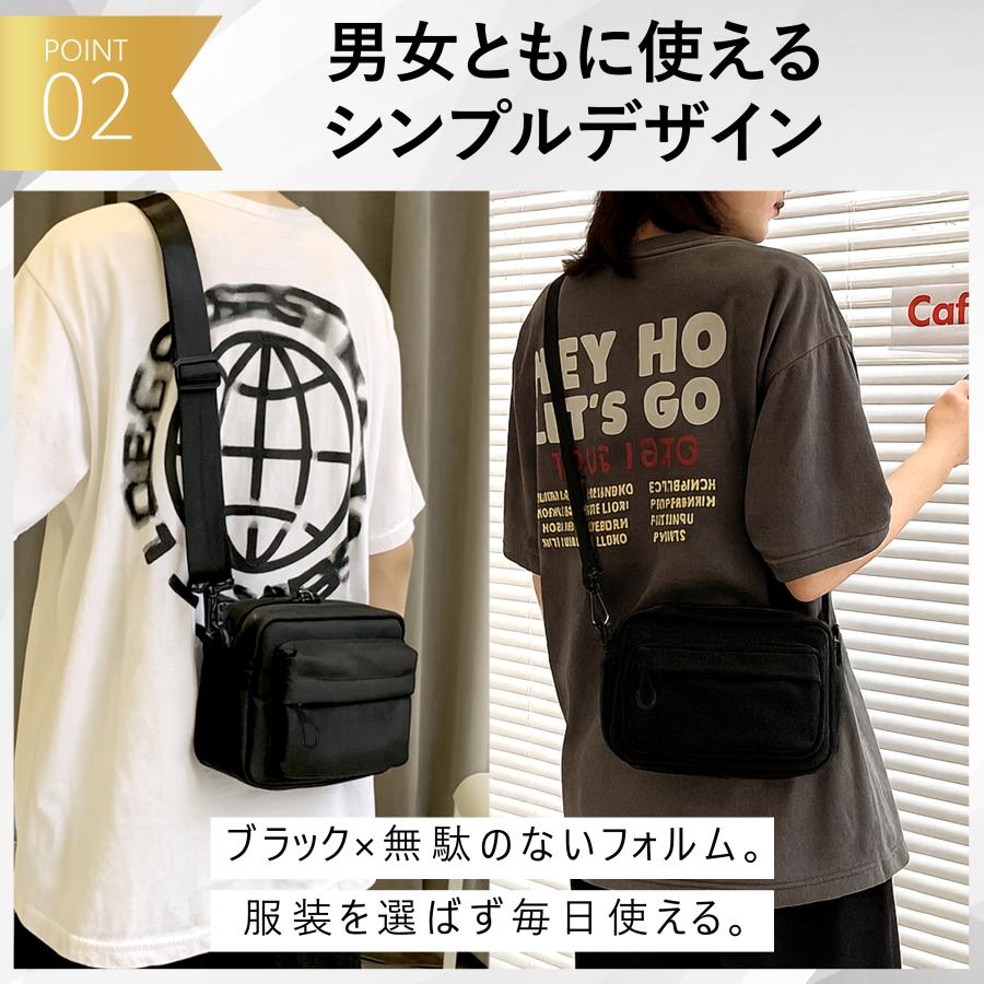 ショルダーバッグ メンズ 斜めがけ 小さい 横型 軽い おしゃれ 撥水 小さめ 旅行 サブ 軽量 丈夫 | ブランド登録なし | 05