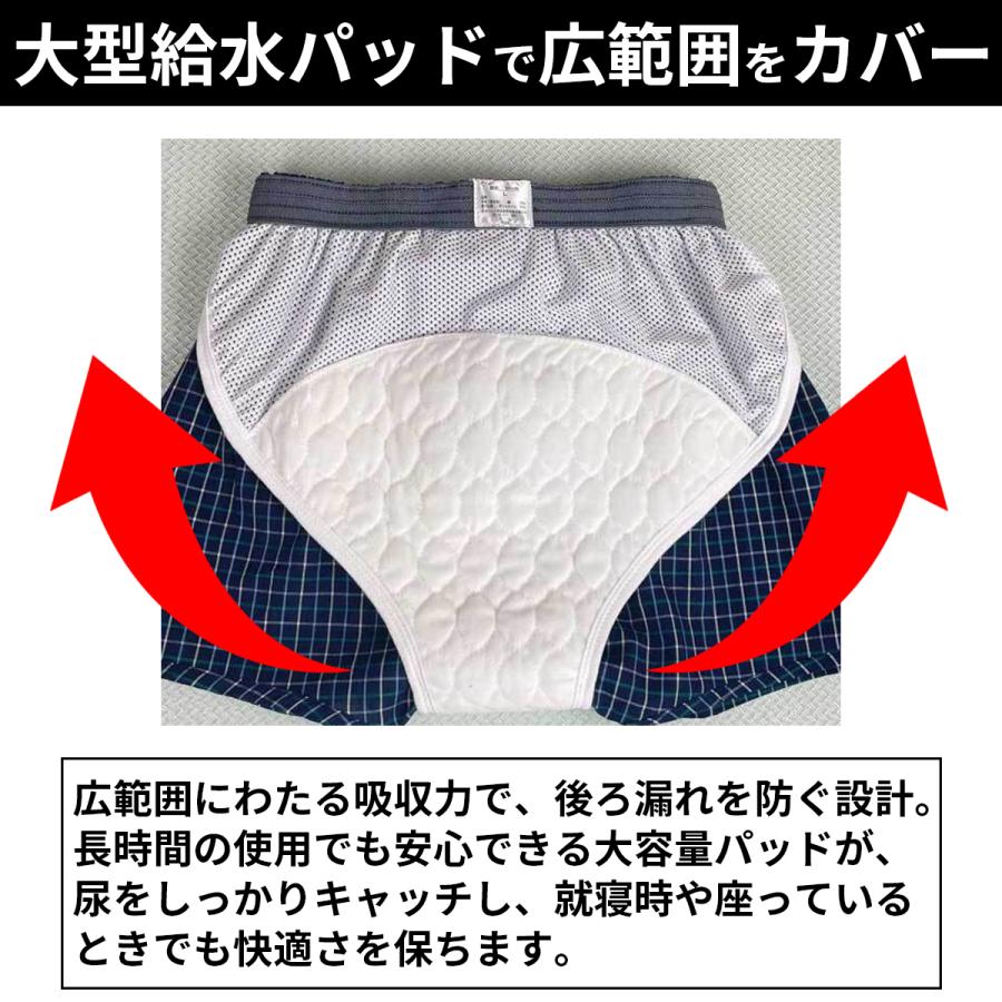 尿漏れパンツ 男性用 トランクス 2枚セット 大きいサイズ 失禁 吸水ショーツ 安心 大型パッド 介護 ゆったり | ブランド登録なし | 06