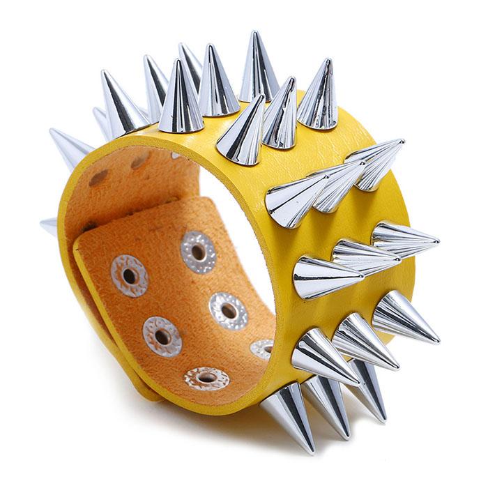 スタッズリストバンド 鋲 ロック トゲトゲ パンク レザー ブレスレット