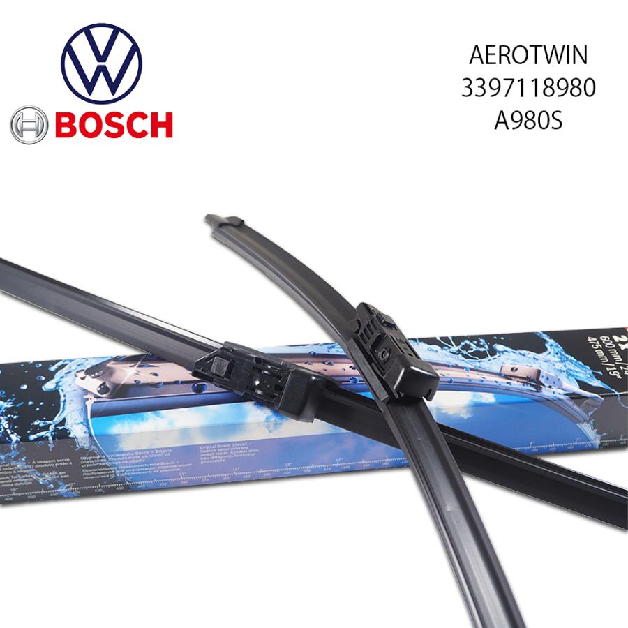 Volkswagen BOSCH ボッシュ フロントワイパーブレード左右セット 新品   1Q2998002 3397118980 A980S AEROTWIN エアロツイン｜d-stimmer｜02