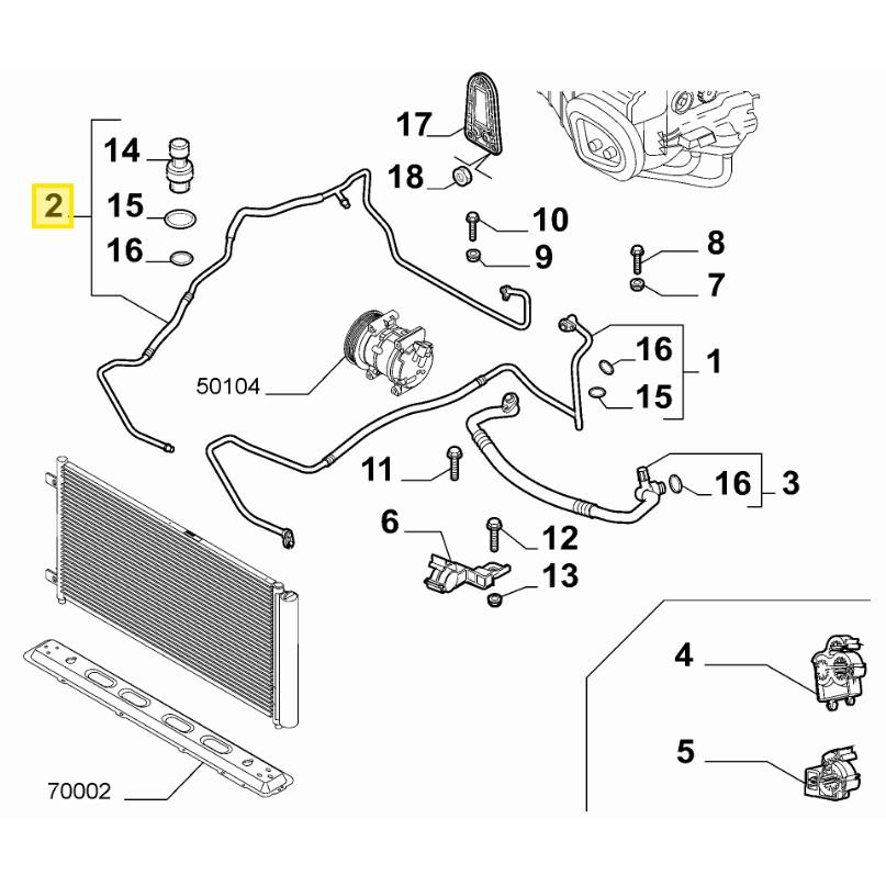 アルファロメオ（ALFA ROMEO） 純正品 エアコンホース 50545991 : 輸入