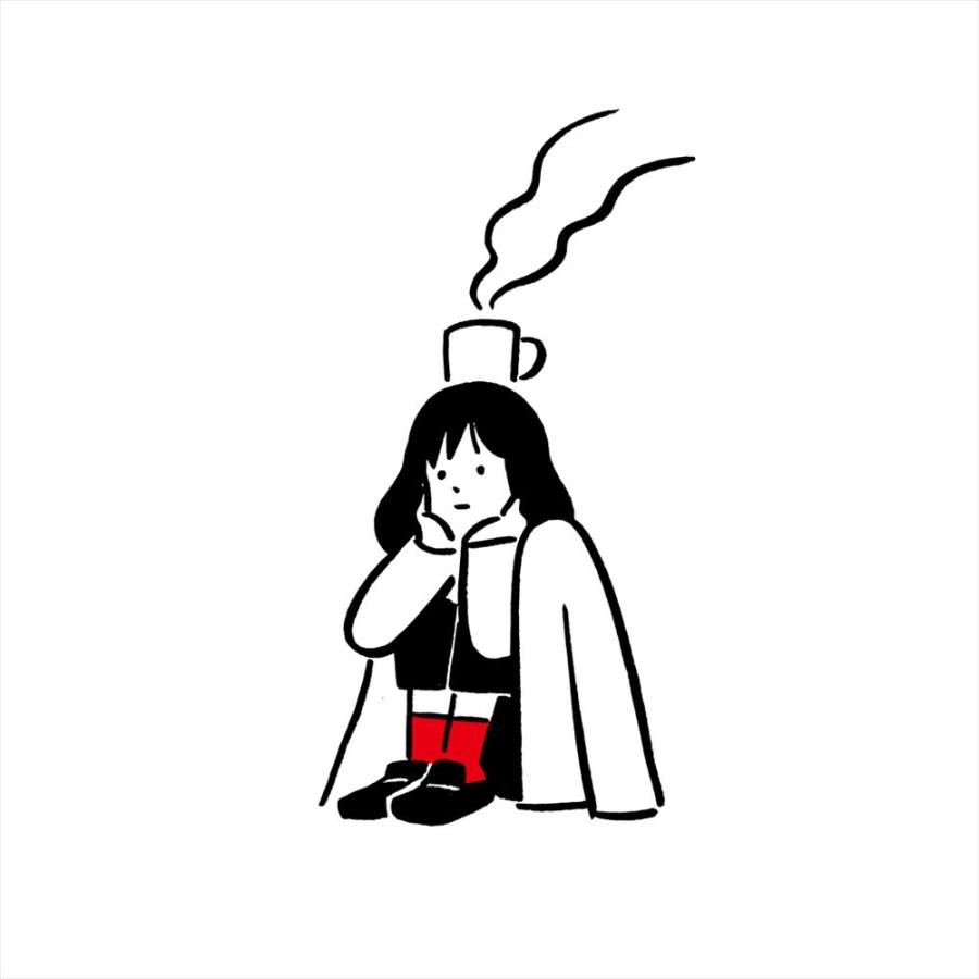 受注商品] Thinking 額装原画 A4サイズ (COFFEE BOY) : art57354w 