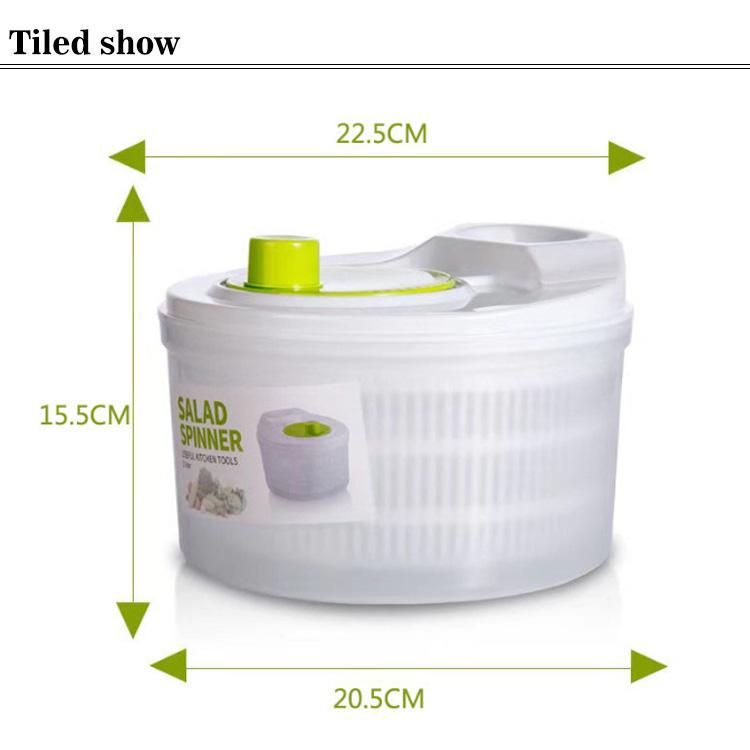 サラダスピナー 5L 大容量 スピナー サラダ 野菜 水切り 野菜水切り器 ザル コンパクト 水切り器 回転 サラダ水切り 野菜脱水機 野菜スピナー｜d-w-t｜08