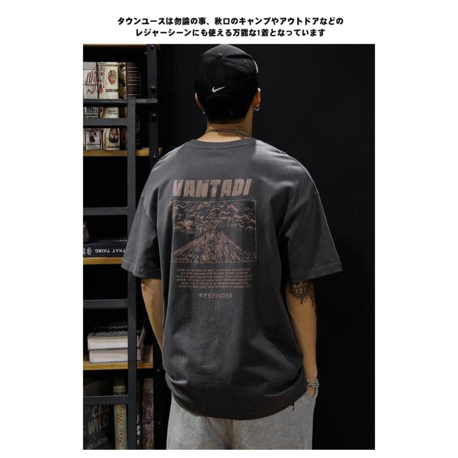 【送料無料】tシャツ カットソー メンズ 半袖 丸首 バックプリント アメカジ 古着風 レトロ トップス アメリカン ストリート カジュアル 大人 オ｜d-w-t｜15