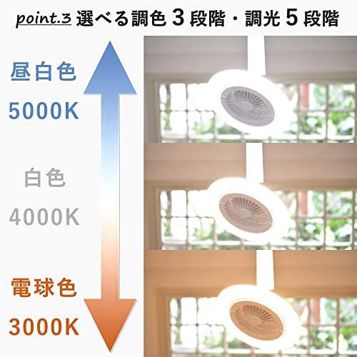 山善] 導光板 FAN付き LEDライト 風量5段階 / 調色3段階 / 調光5段階