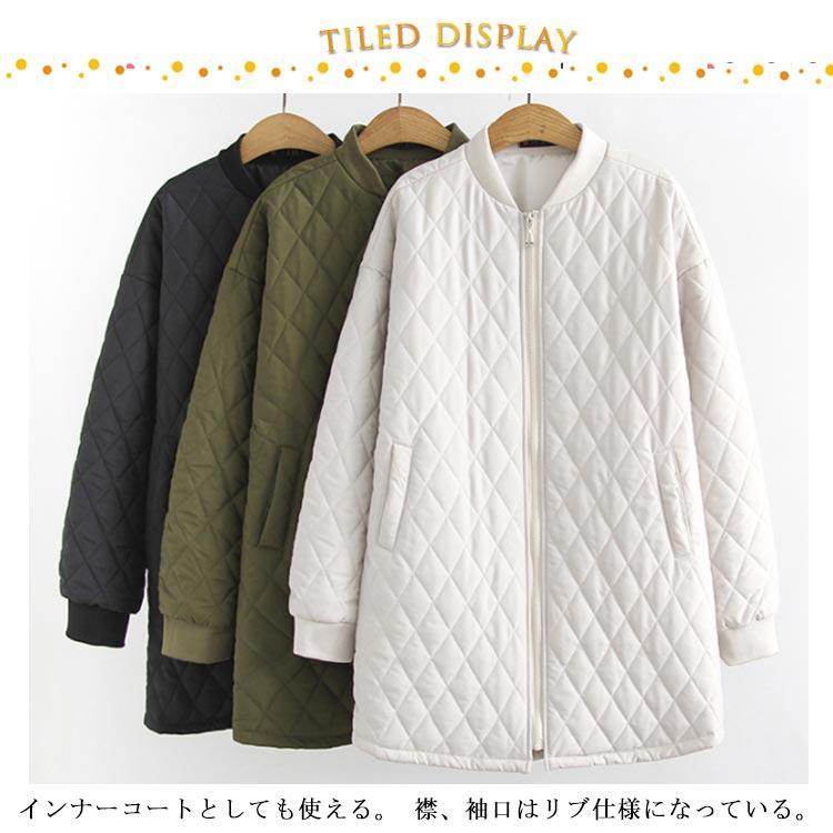 キルティングコート 中綿コート ジャケット レディース 中綿ジャケット ノーカラー 中綿ジャンパー コート 綿服 中綿入り アウター ロングコート ミ｜d8k7af93｜08