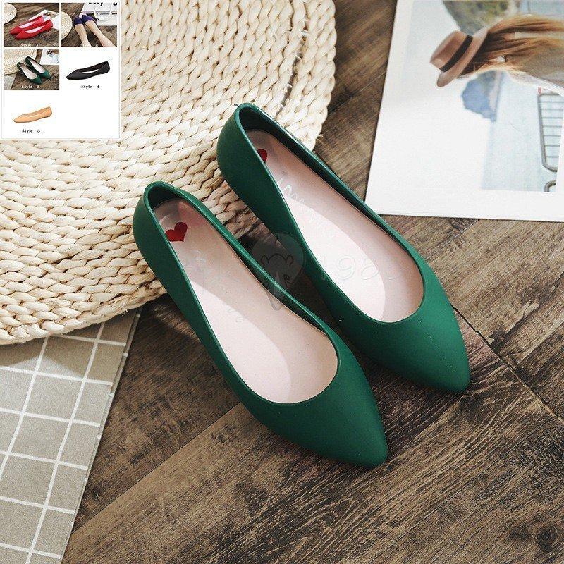 史上最も激安 レインシューズ ブーツ パンプス レディース 春 夏 靴 痛くない シンプル 無 レディースパンプス 夏春痛くない靴無地シンプル美脚雨靴フラットビジュー