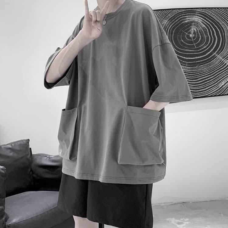 国内即発送 送料無料 全4色 7サイズ ポケット付きビッグt Tシャツ ビッグシルエット 5分袖tシャツ メンズ メンズtシャツ 大きめポケット カジュアル トッ Aynaelda Com
